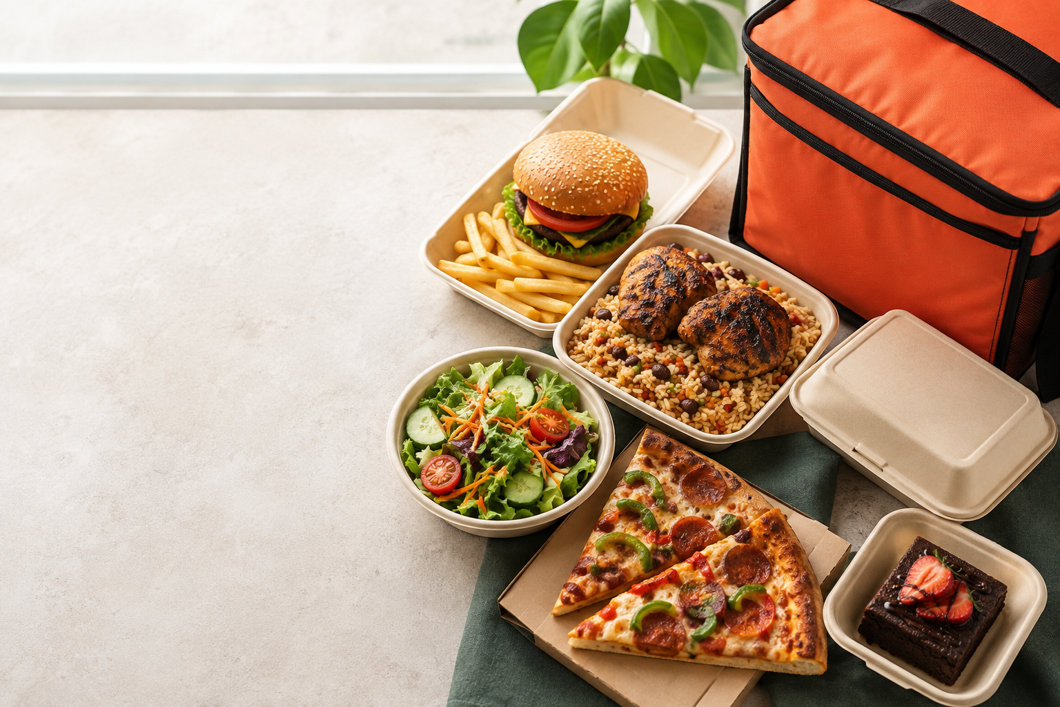 Fresh food ready for delivery